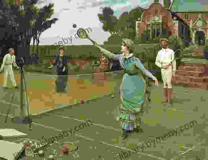 A 19th Century Tennis Court, Showcasing The Intricate Net And Raised Playing Surface. A Social History Of Tennis In Britain (Routledge Research In Sports History)