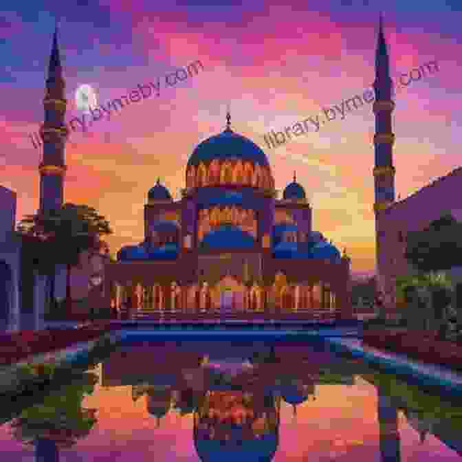 A Breathtaking Sunset Casts A Golden Glow Upon The White Mosque The White Mosque