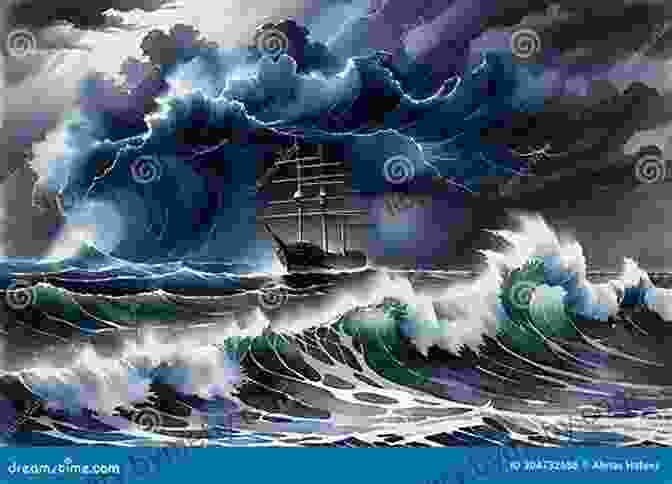 A Dramatic Painting Of A Lifeboat Struggling Against Towering Waves, With Lightning Illuminating The Tumultuous Sky, Representing The Challenges And Struggles Of Life's Journey. LIFE / BOAT: Paintings And Meanings