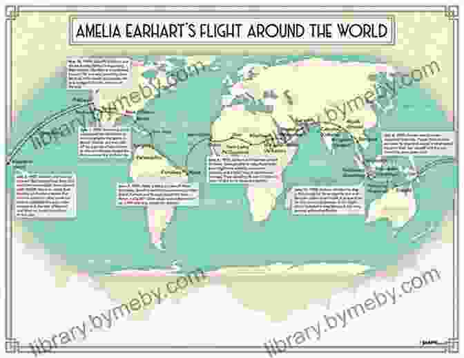 A Map Showing The Planned Route Of Amelia Earhart's Around The World Flight Who Was Amelia Earhart? (Who Was?)