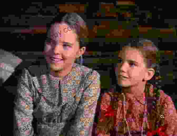 A Scene From The Little House On The Prairie TV Series, With Laura, Mary, And Carrie Standing In Front Of Their House Little House On The Prairie