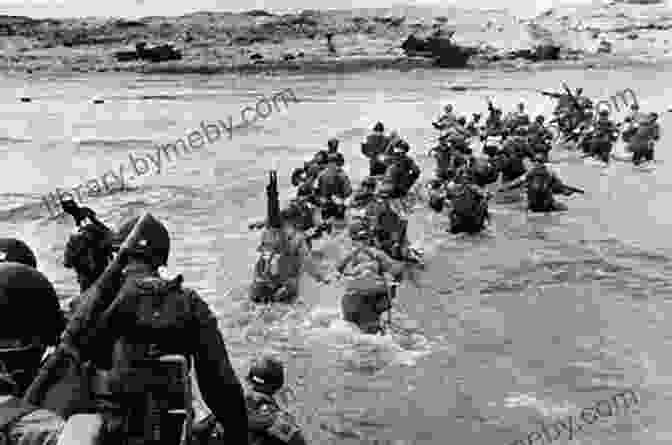 Allied Soldiers Landing On The Beaches Of Normandy On D Day, Their Faces Filled With Determination. Fighting To Survive World War II: Terrifying True Stories