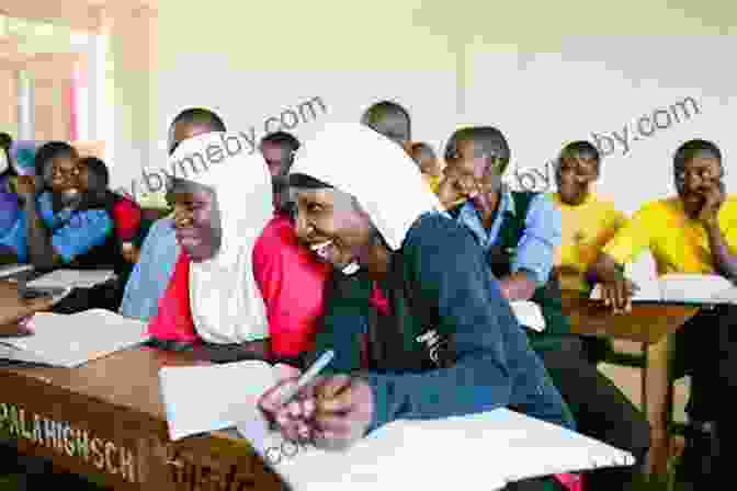 An American Teacher Visiting A Secondary School In Northern Uganda, Surrounded By Smiling Students In Bright Uniforms. Ten Days: An American Visits A Secondary School In Northern Uganda