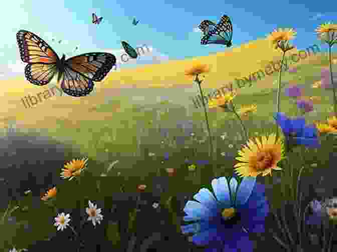 Colorful Butterfly Fluttering Amidst A Field Of Wildflowers Wild Animals For Kids: Amazing Facts And True Stories About Wolves Giraffes And Lions