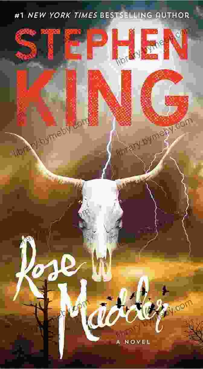 Cover Of Stephen King's Novel 'Rose Madder', Featuring A Painting Of A Woman With Long Flowing Hair And A Red Dress Standing In A Field Of Flowers Rose Madder Stephen King