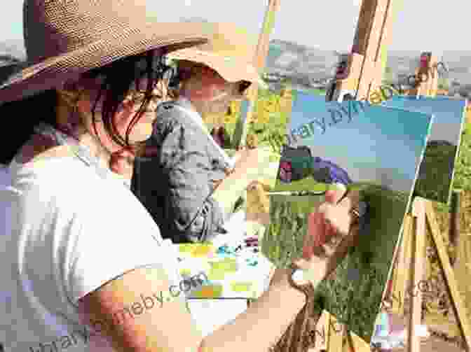 Kristin Quinn Peter Inglis Painting En Plein Air, Capturing The Play Of Light And Shadow On Her Canvas Paintings By Kristin Quinn Peter Inglis