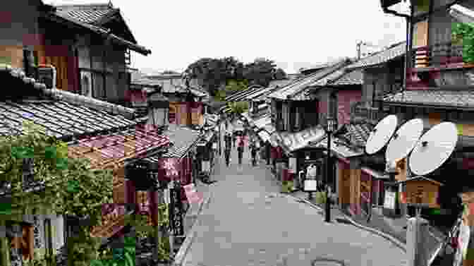 Painting Of Kyoto's Gion District Through Japan With Brush Ink